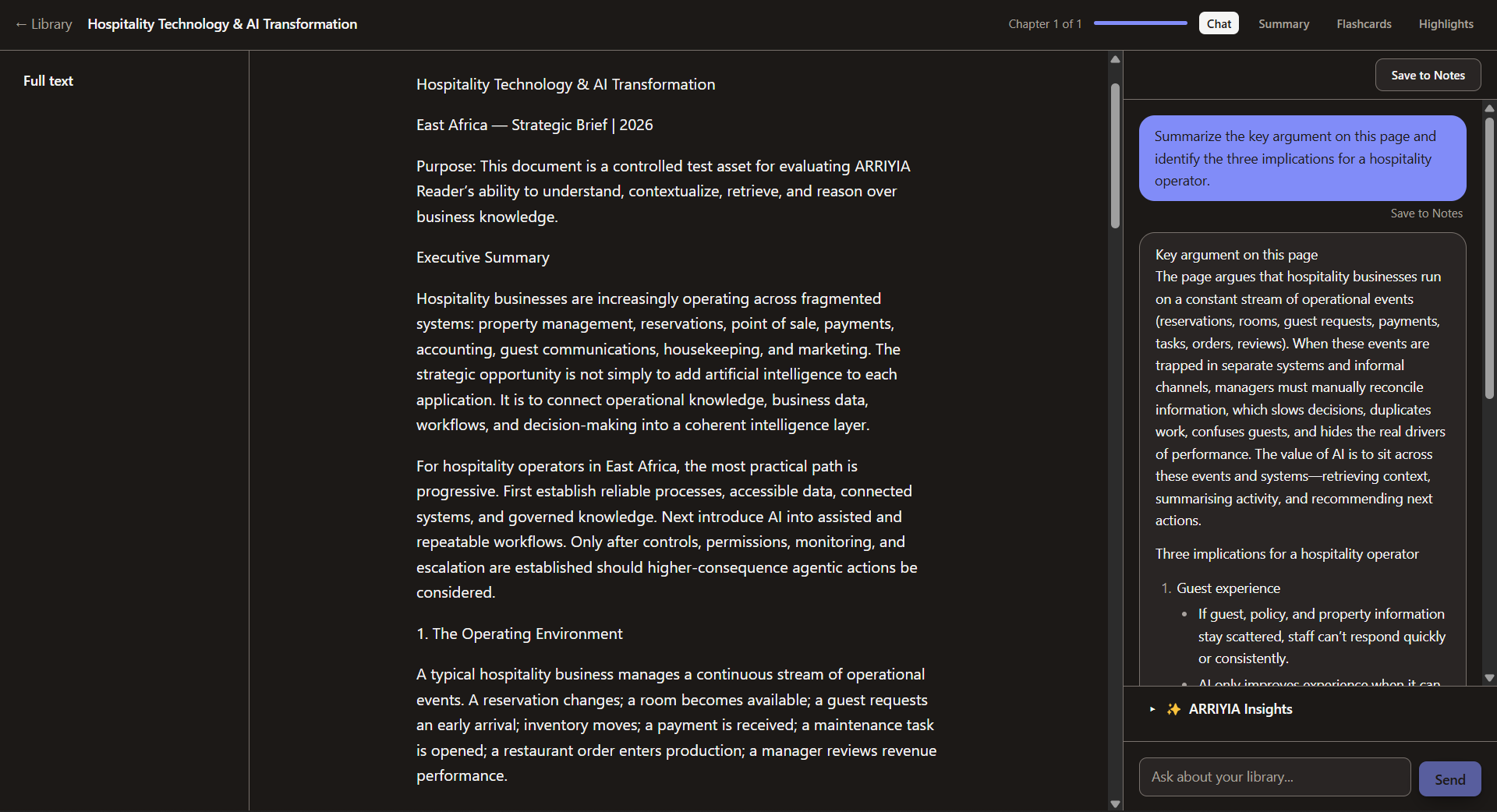 ARRIYIA Reader — Source material and contextual assistance kept together.